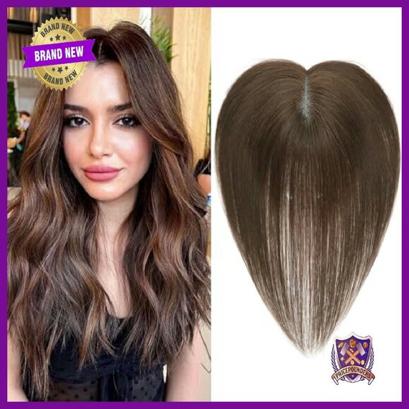 10 Inch Real Human Hair Topper with 3D Coverage for Thinning Hair main image 7